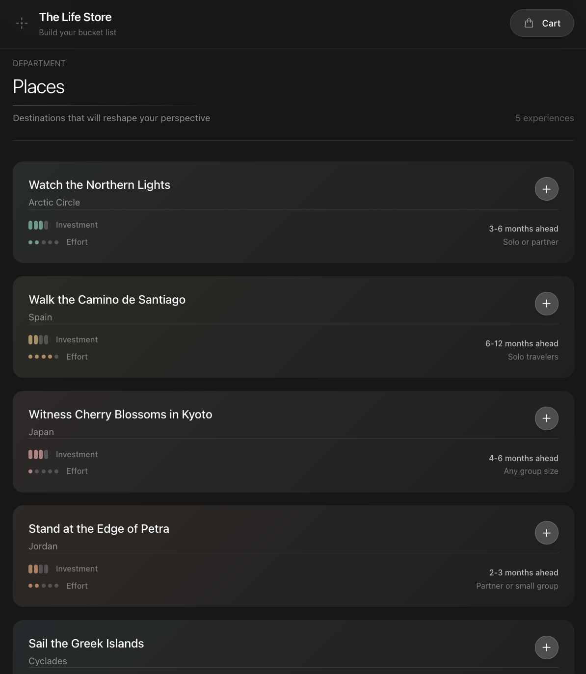 Build a custom bucket list result
