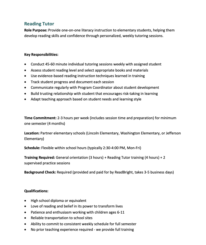 Create a volunteer management system result