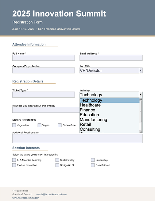 Create interactive PDF forms result