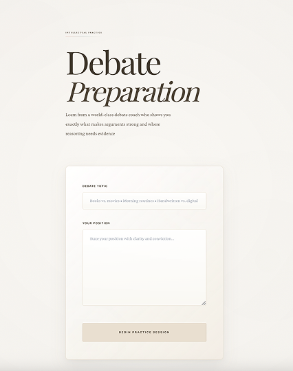 Debate practice with feedback result