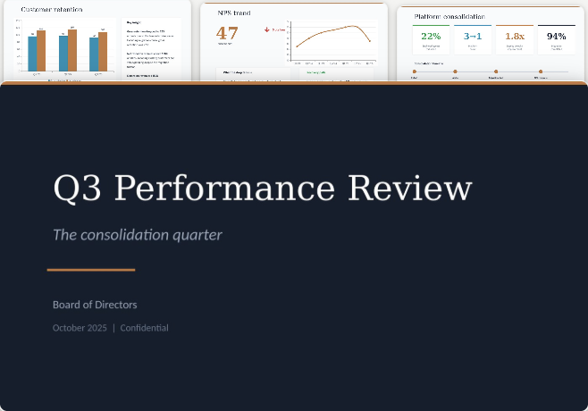 Source insights from your tools to build a deck result